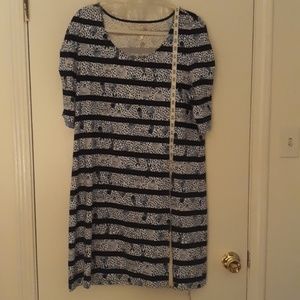 Lilly Pulitzer XL midi dress blue seashells & fish